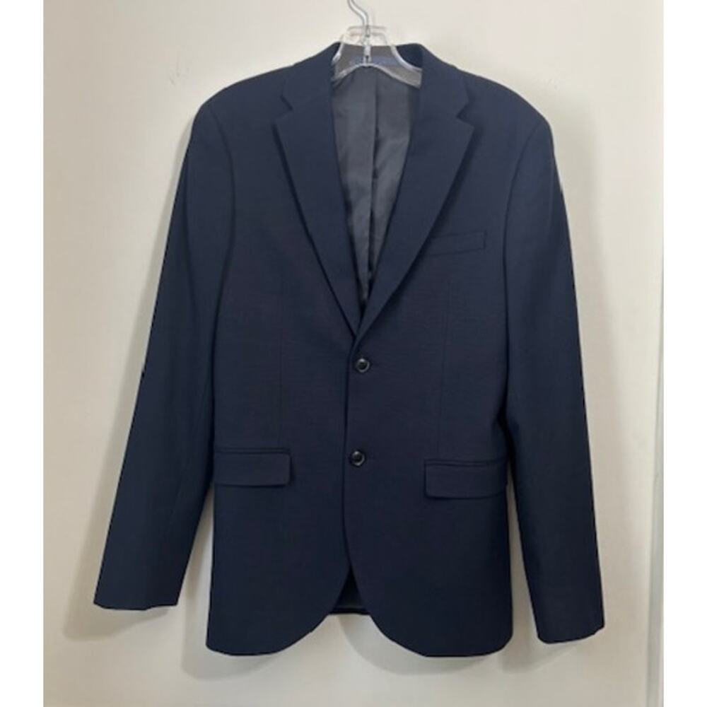 Topman Men’s Skinny Fit Navy Blue Solid Two Button Sport Coat Blazer 36R NEW